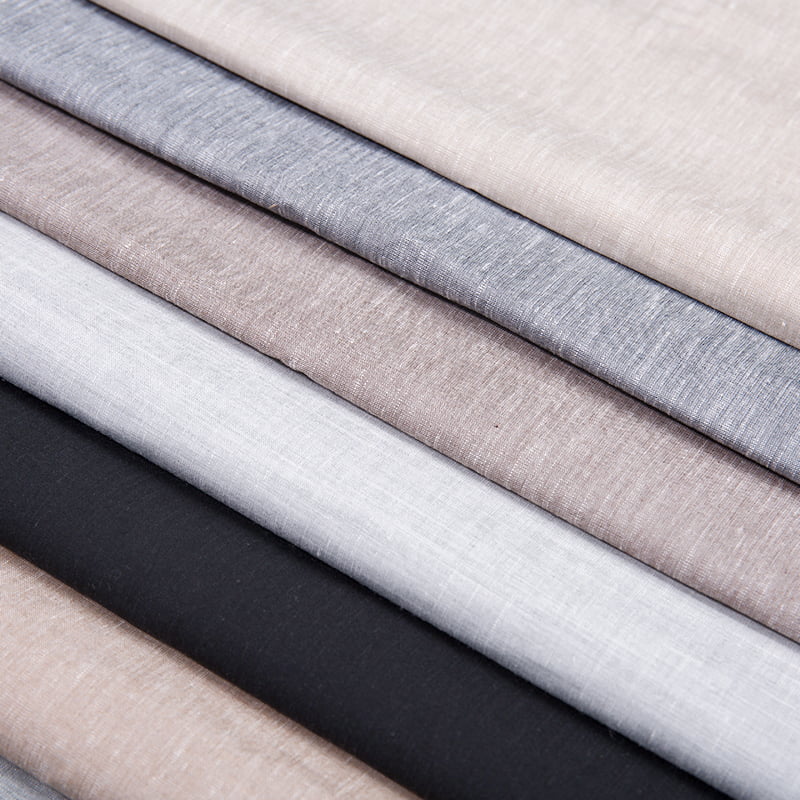 FX55884 MATHER TR POLY RAYON SPANDEX com tecido de adequação tingido de linho